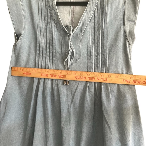 *NWT* Politi Casual Blue Denim‎ Romper Dress with pockets , Size Small - Picture 5 of 8
